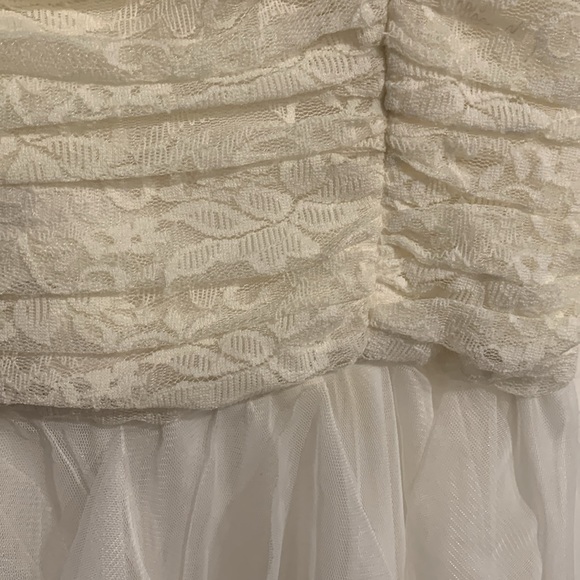 Formal Off White Lace Tulle High Low Dress Size 9 - Picture 2 of 9